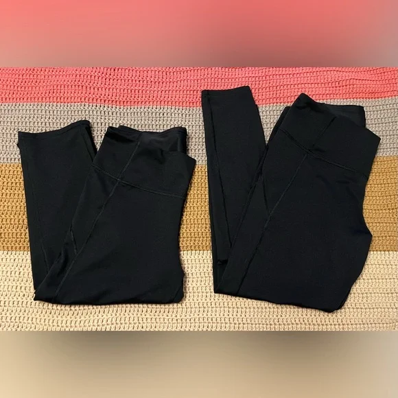 Under Armour Set of Two Black Leggings; one cropped, one full length. Women’s XL - Picture 1 of 13